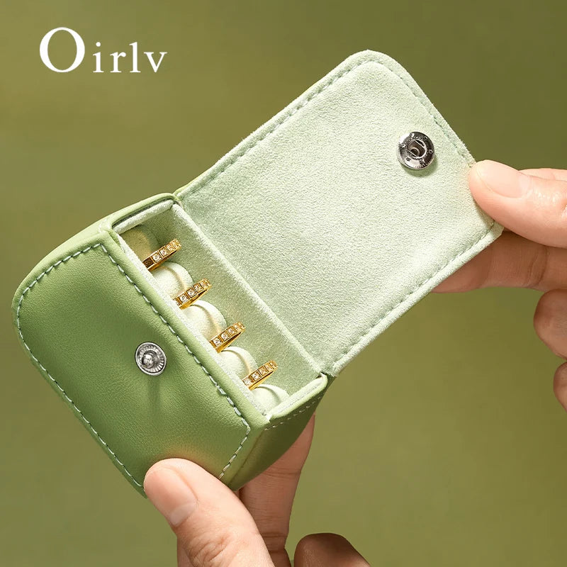 Boîte Bague Cuir Voyage Compact Portable
