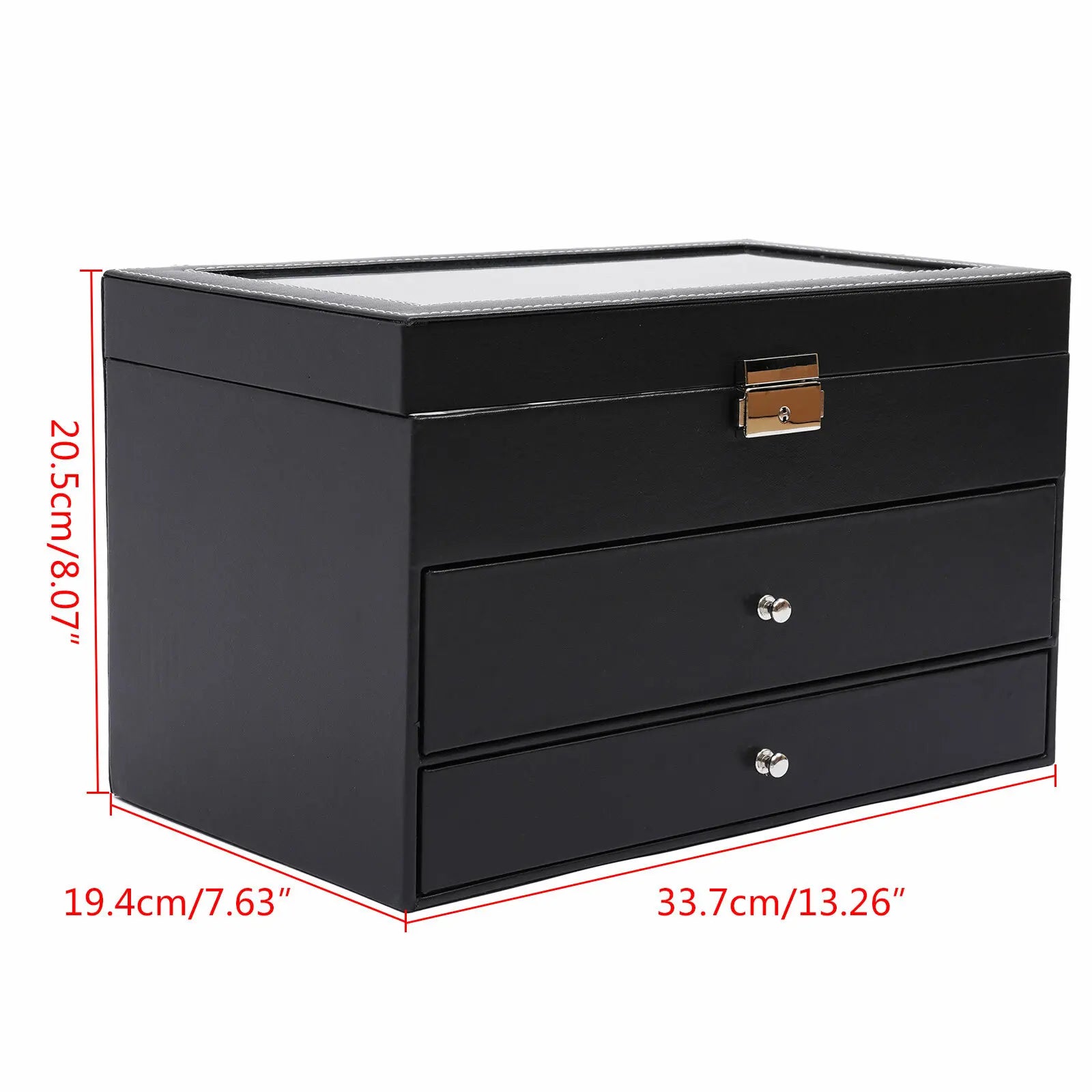 Coffret Montres Cuir Bijoux Lunettes 3 Niveaux