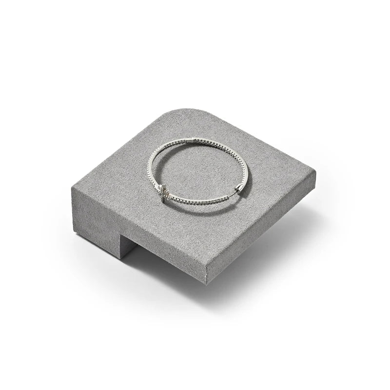 Présentoir Bijoux Velours Gris Comptoir Vitrine