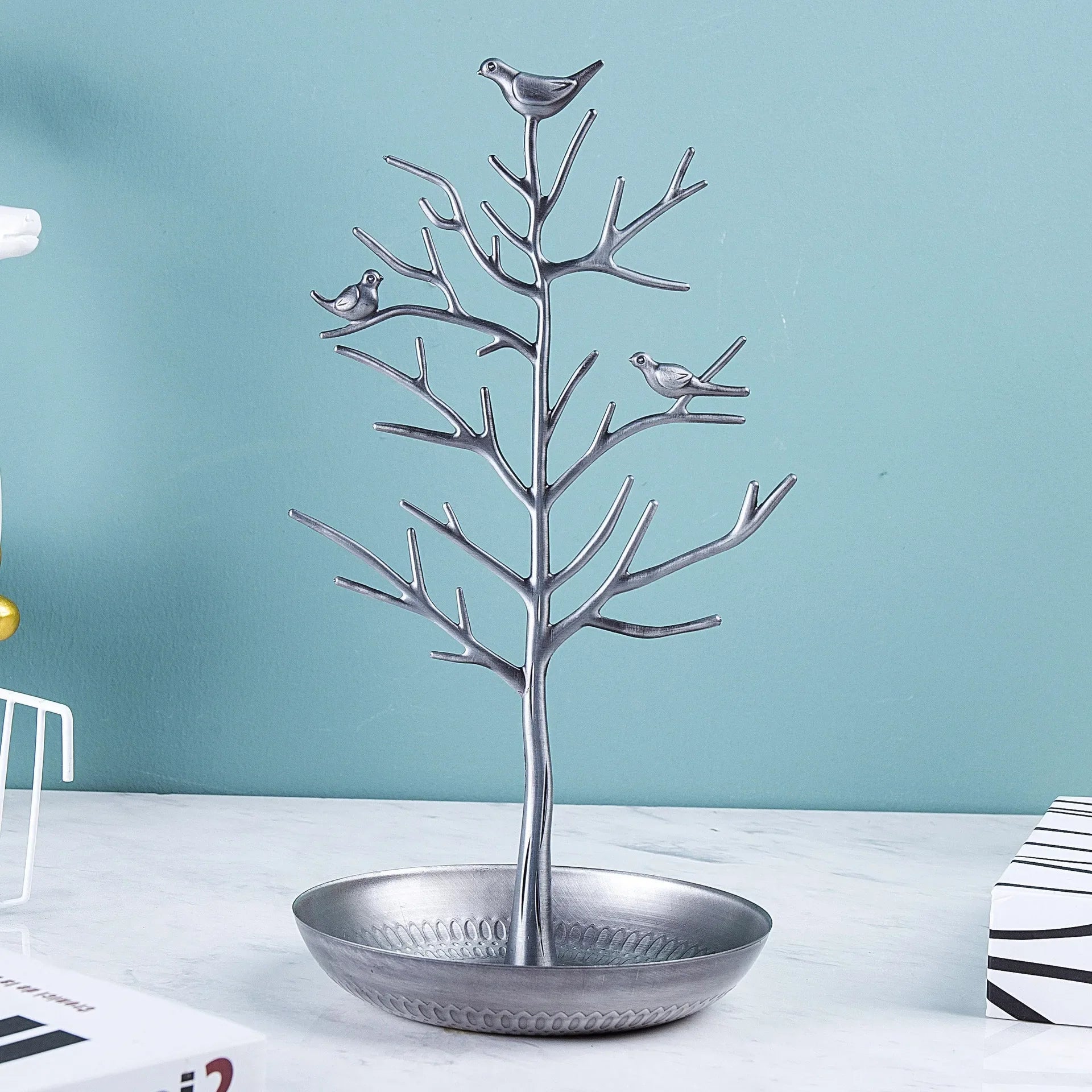 Porte Bijoux Métal Oiseaux Branches