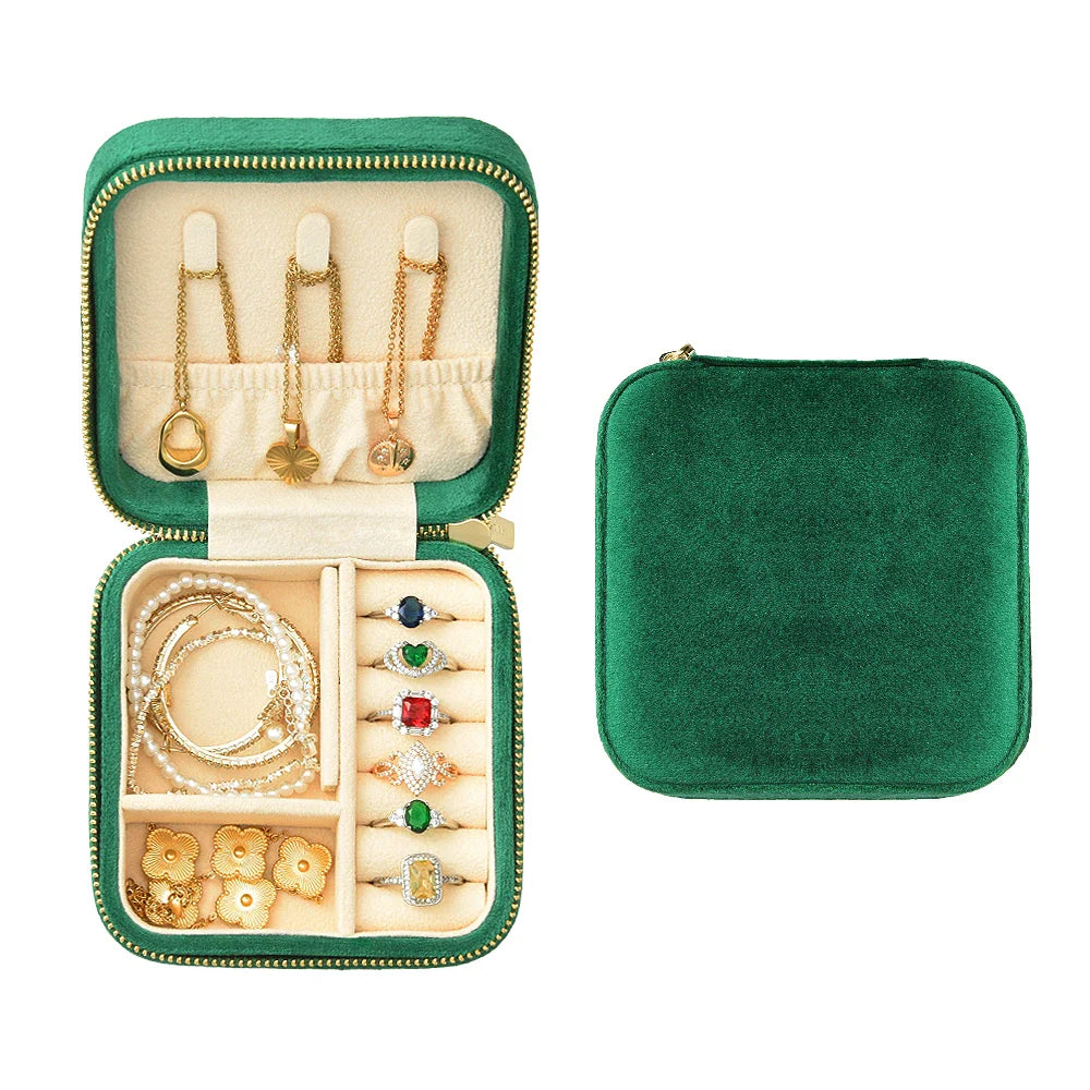 Boîte à Bijoux Velours Mini Voyage Vintage