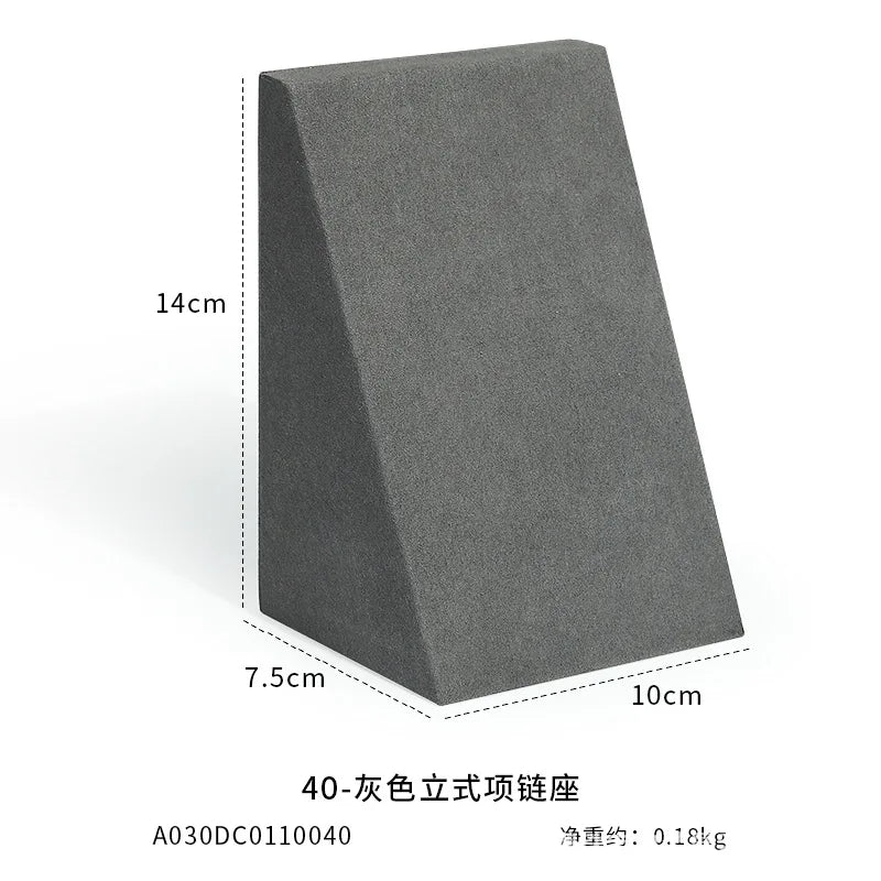 Présentoir Bijoux Microfibre Gris Vitrine