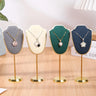 Présentoir Collier Velours Métal Doré Trompette