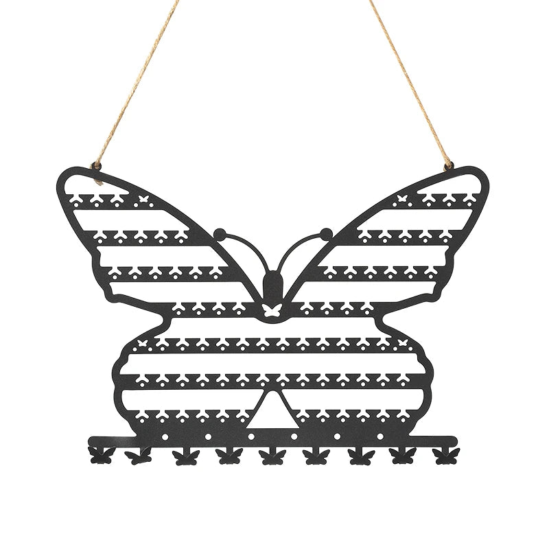 Présentoir Collier Mural Métal Papillon Décoratif