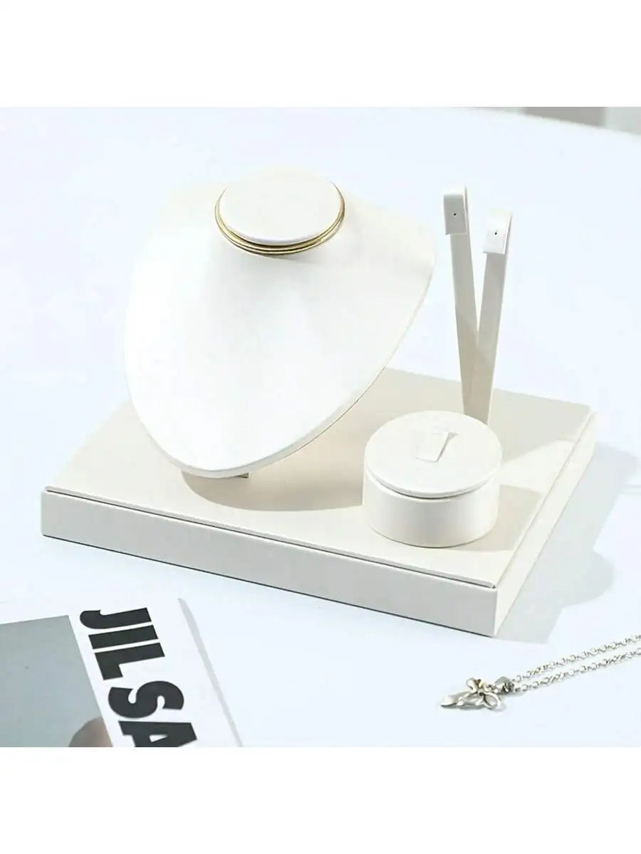 Ensemble Présentoir Cuir Multi-Bijoux Collier Bague