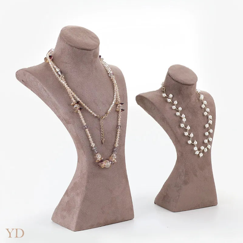 Buste Collier Velours Suédine Mannequin Vertical