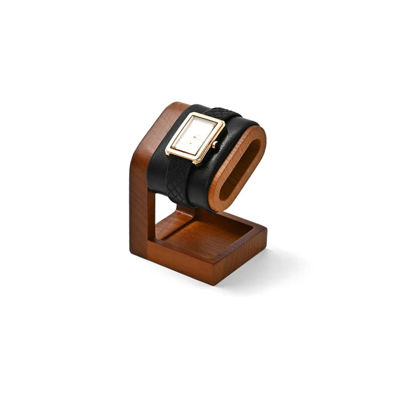 Présentoir Montre Bois Velours Cuir Barre T