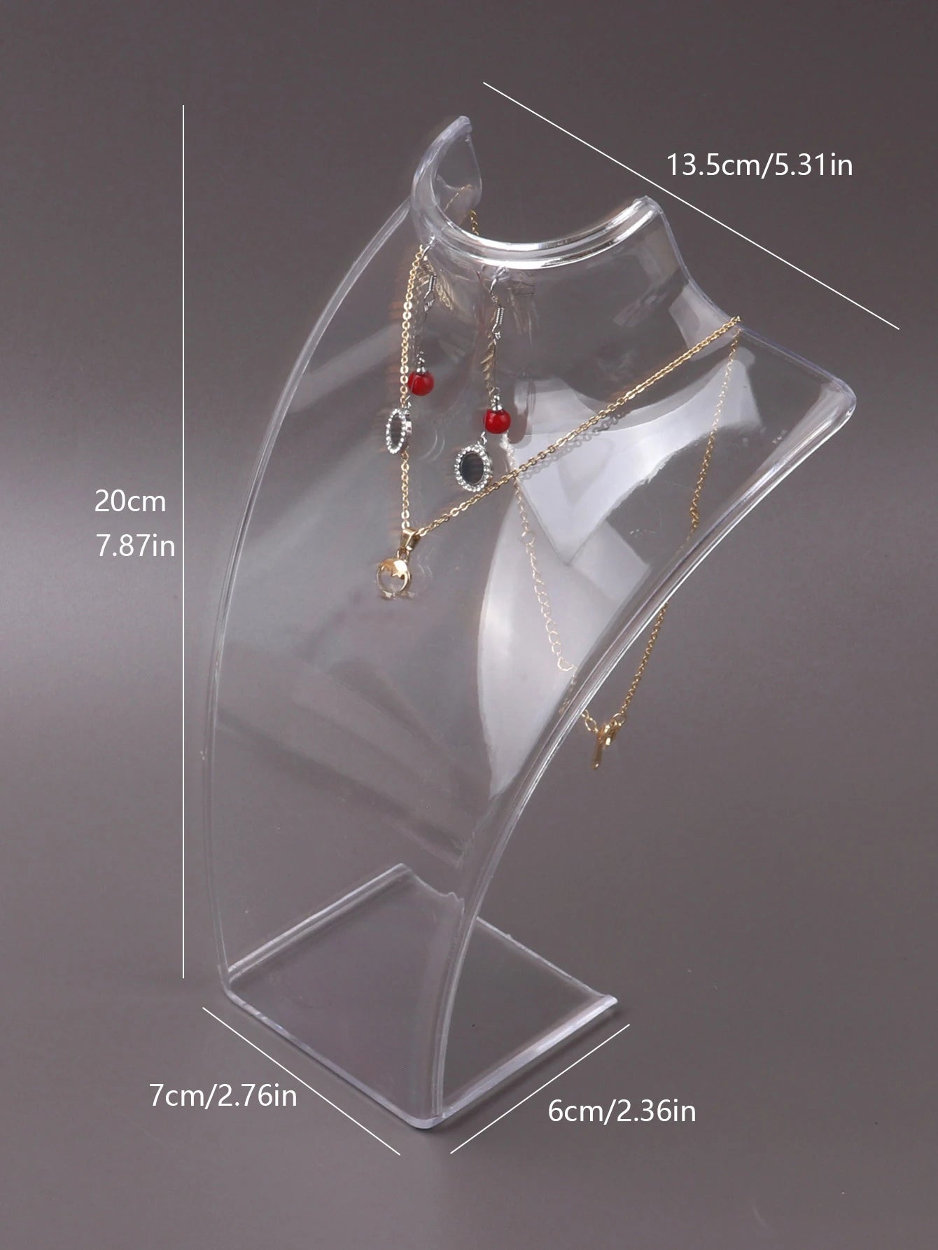 Présentoir Collier Buste Plastique 3 Coloris