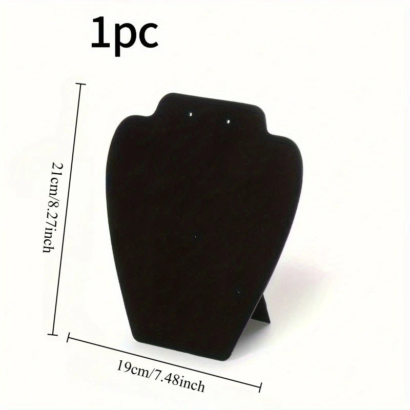 Présentoir Collier Buste Velours Noir Plat