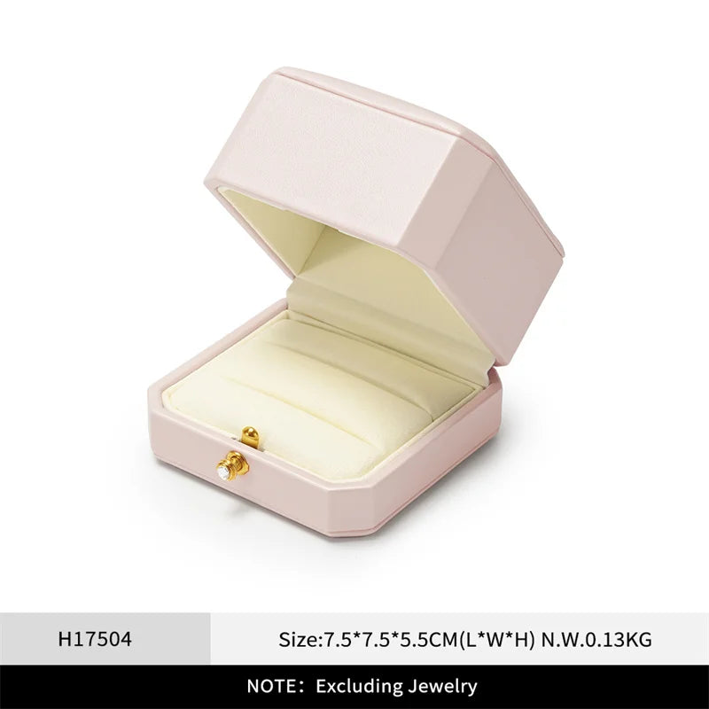 Boîte Bague Velours Simple Double Demande Mariage