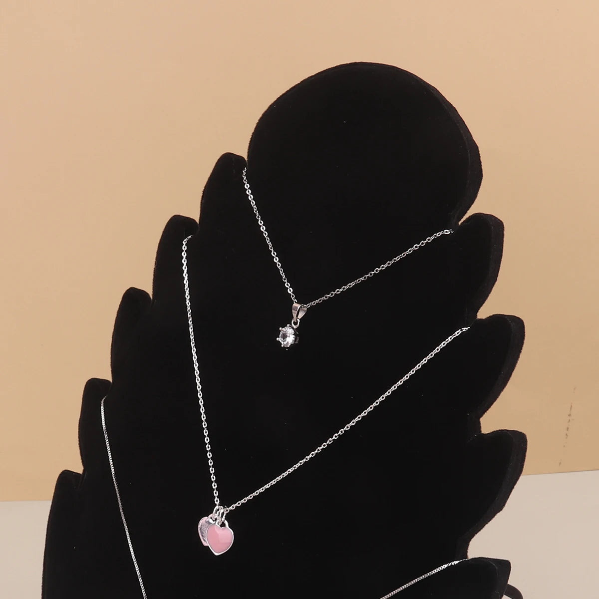 Présentoir Collier Velours Feuille Plat