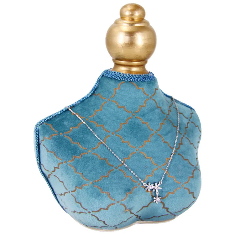 Présentoir Collier Buste Bois Bambou Élégant