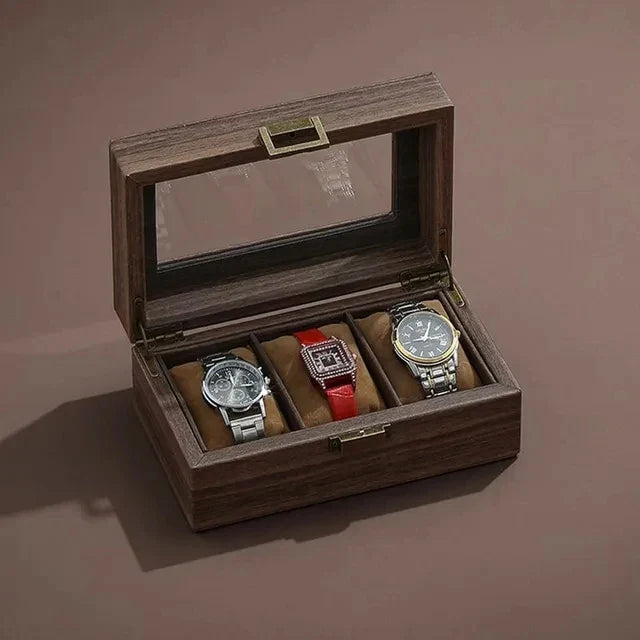 Boîte Montre Cuir Vitrine Verre 3 6 10 Places
