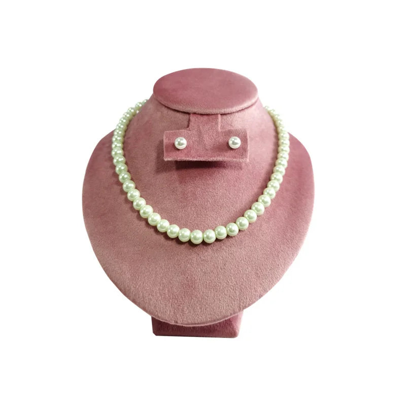 Présentoir Collier Velours Ras de Cou Rose