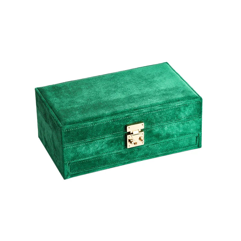 Boîte à Bijoux Velours Double Étage Serrure