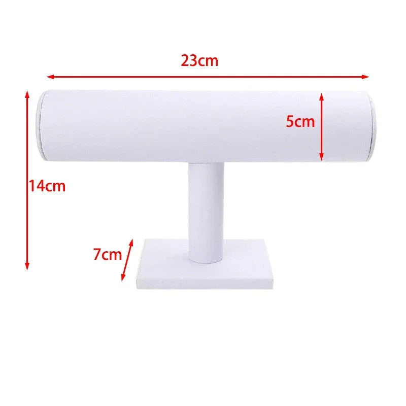Présentoir Montre Métal Chaîne Blanc Forme T
