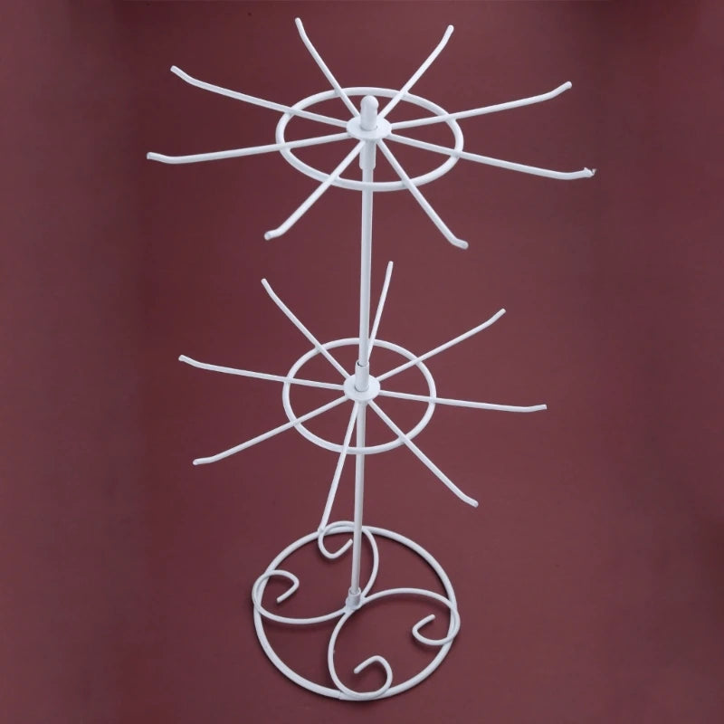 Présentoir Collier Métal Tour Rotatif 2 Étages