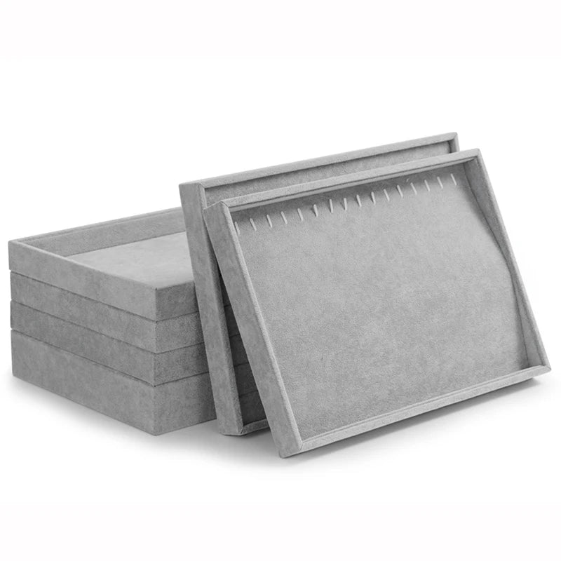 Plateau Bijoux Velours Glacé 24 Grilles Empilable