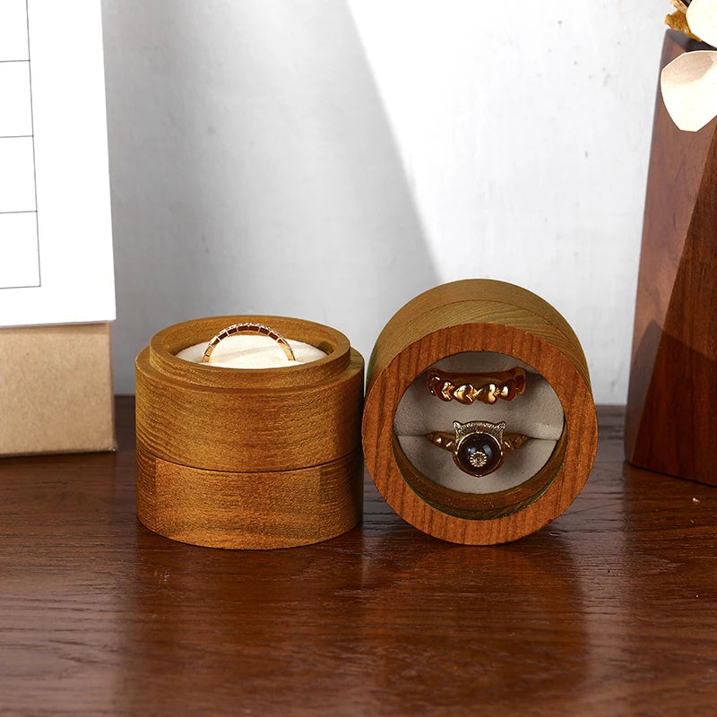 Boîte Bague Bois Vintage Mariage Fiançailles Cadeau
