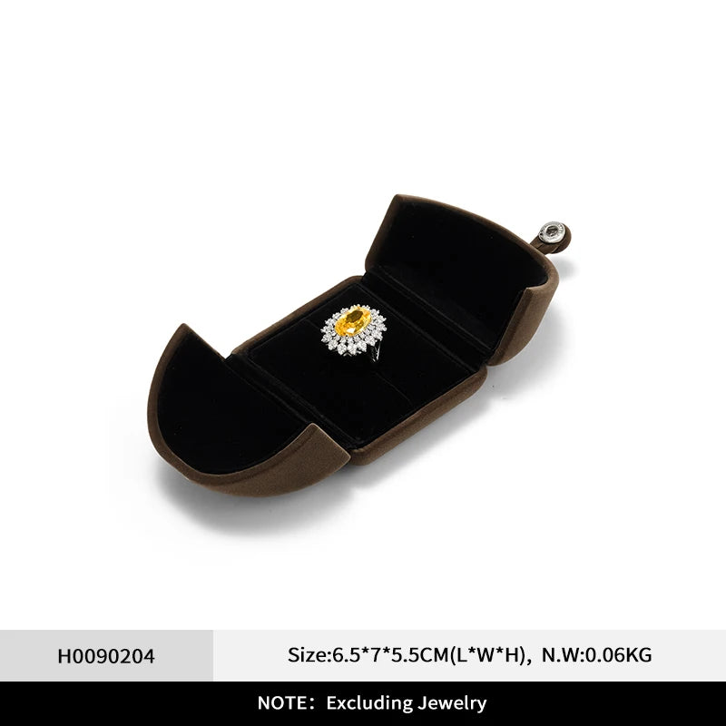 Boîte Bijoux Velours Café Cadeau