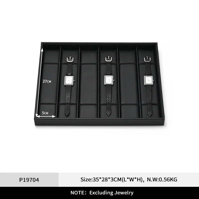 Plateau Montre 6 Emplacements Cuir Velours