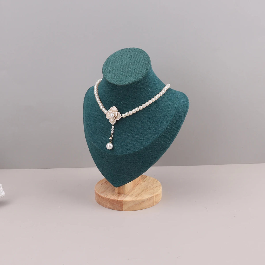 Présentoir Collier Velours Vert Émeraude 3 Tailles