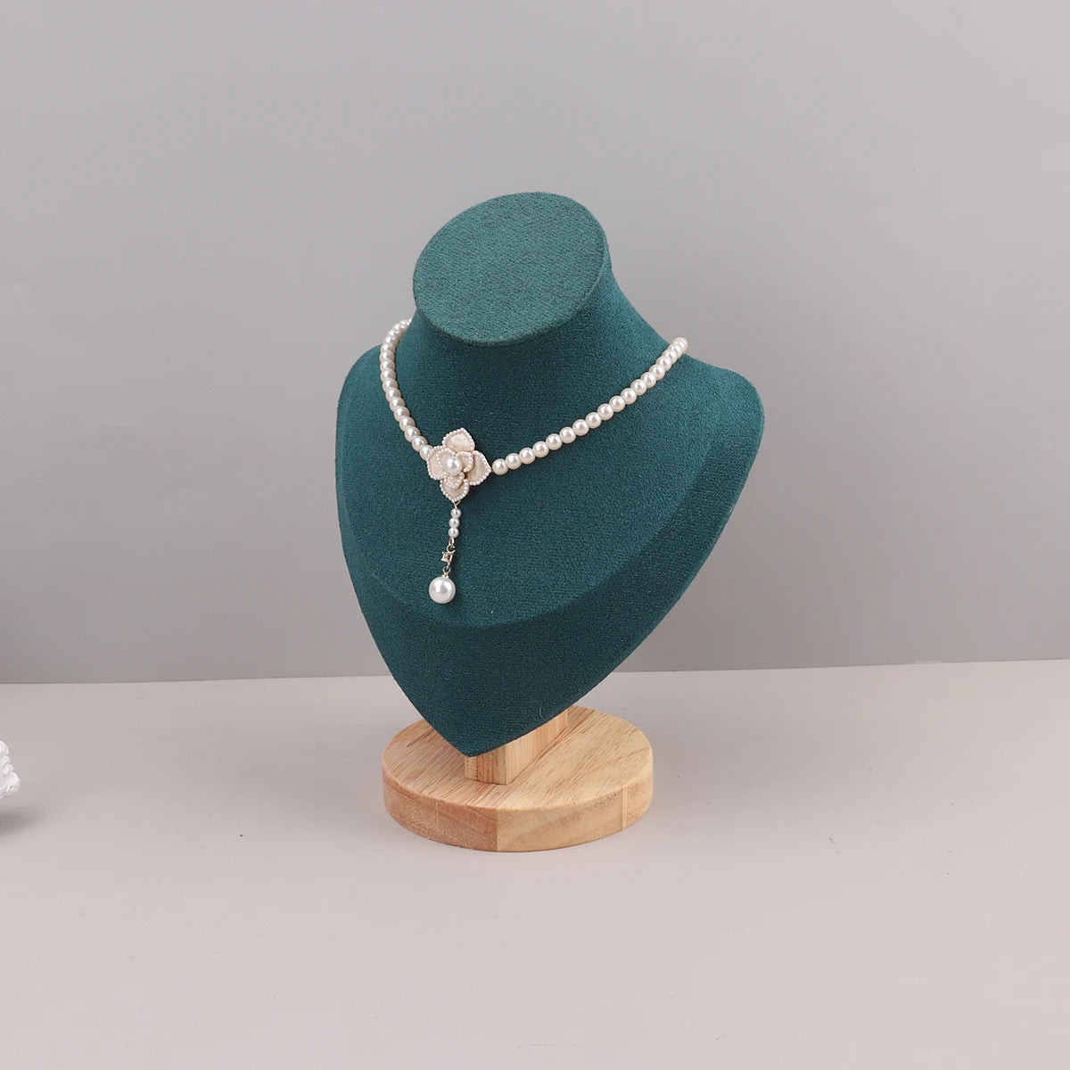 Présentoir Collier Velours Vert Émeraude 3 Tailles
