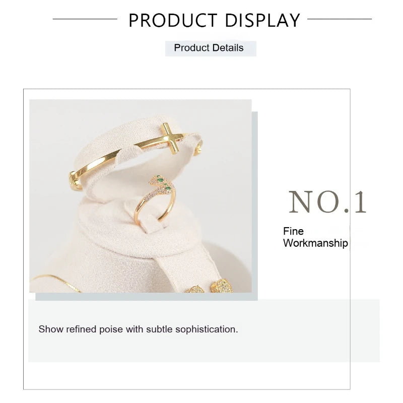 Présentoir Collier Velours Blanc Style