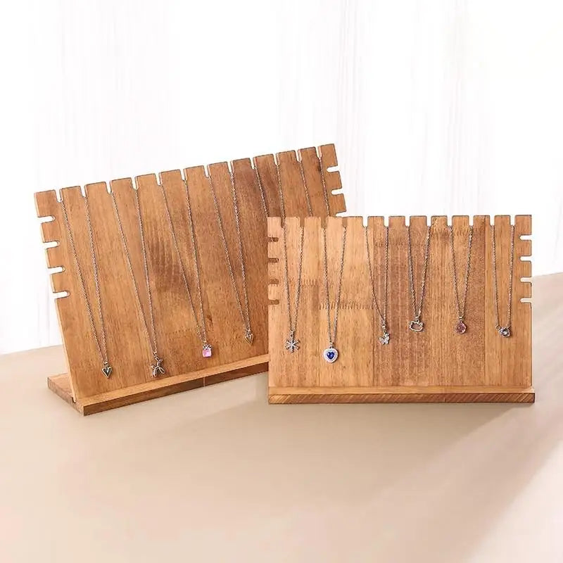Présentoir Collier Bois Plat Noyer