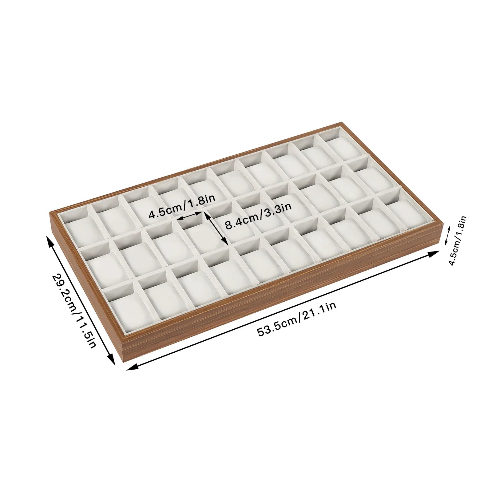 Coffret Présentoir Bois 30 Compartiments Montres