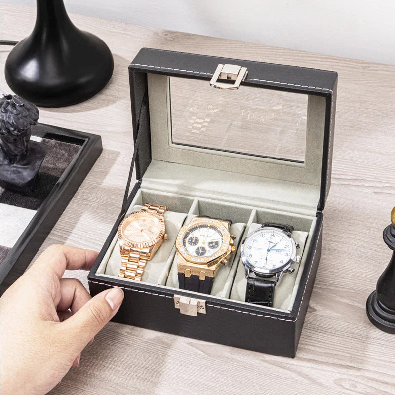Boîte Voyage Montre Cuir 3 Places