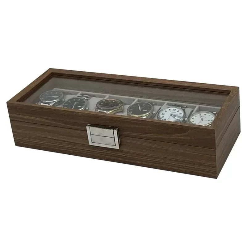 Coffret Montre Bois Noyer 6 Places