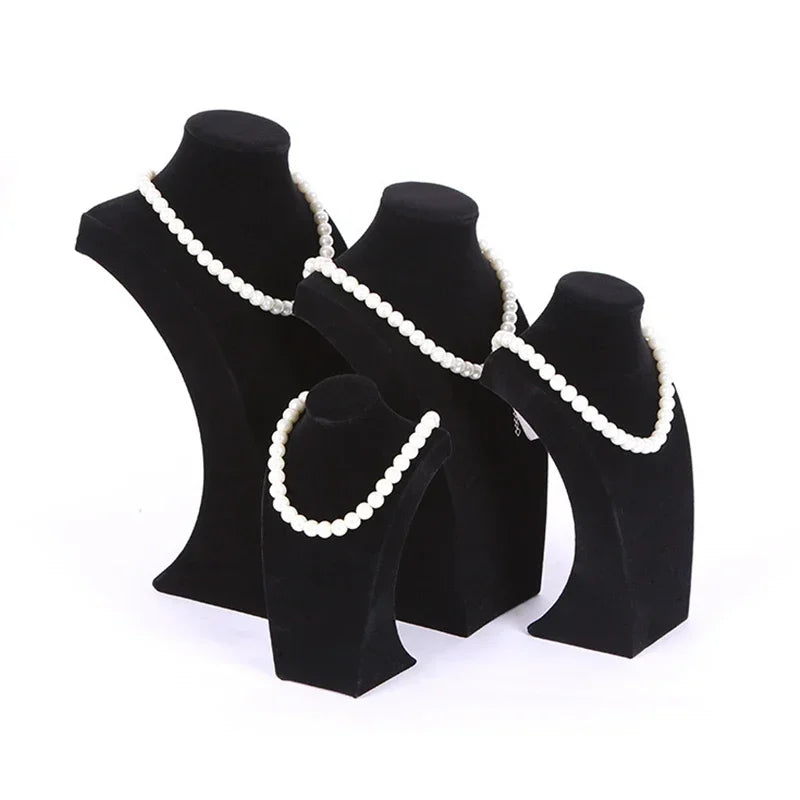 Buste Mannequin Collier Velours Pendentif Vitrine