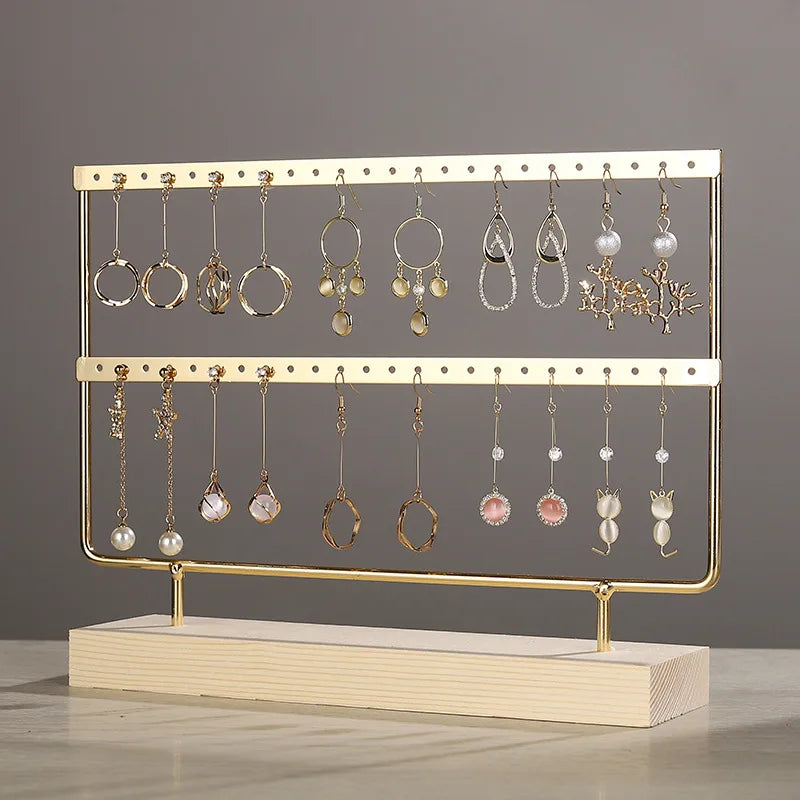 Porte Boucles d'Oreilles Bois Organisateur