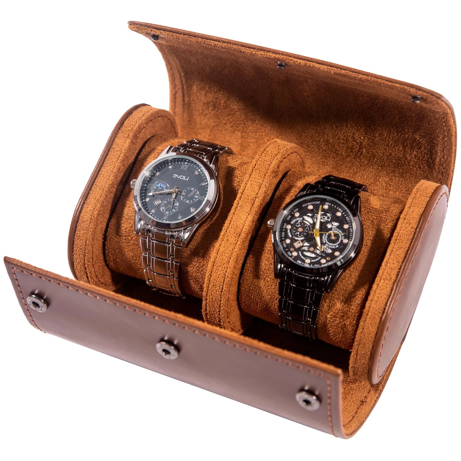 Étui Montre Cuir Voyage Texture Premium