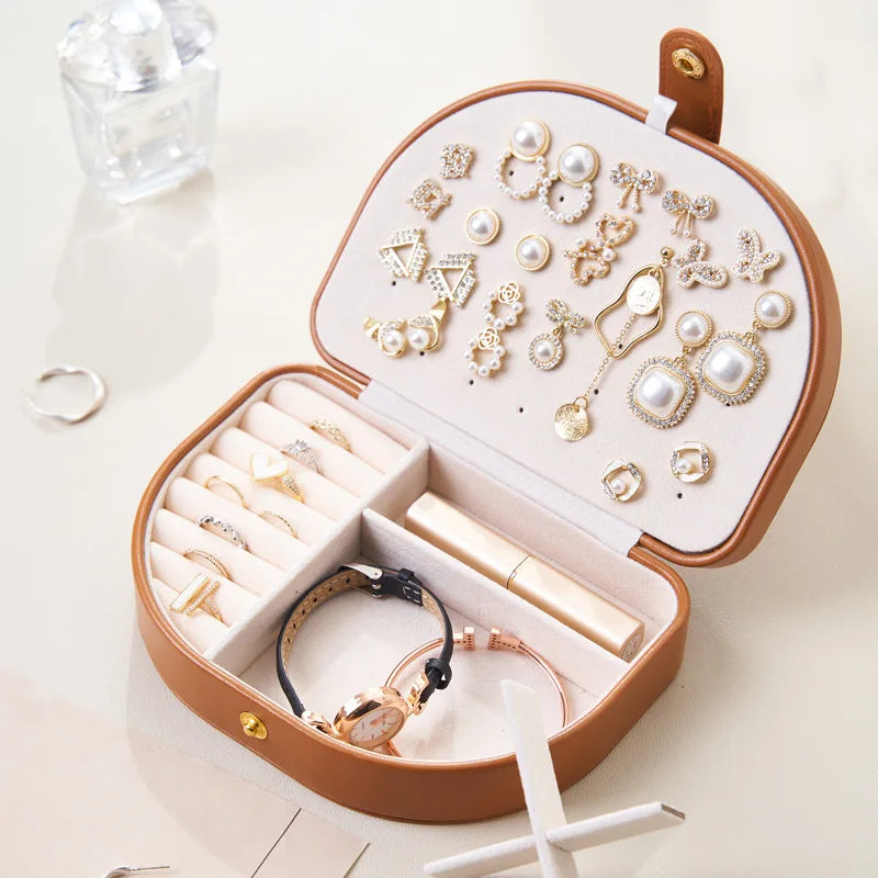 Boîte Bijoux Cuir Voyage Marron Premium