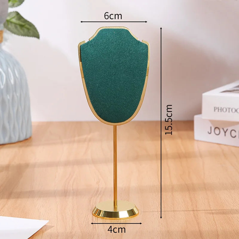 Présentoir Collier Velours Métal Doré Trompette