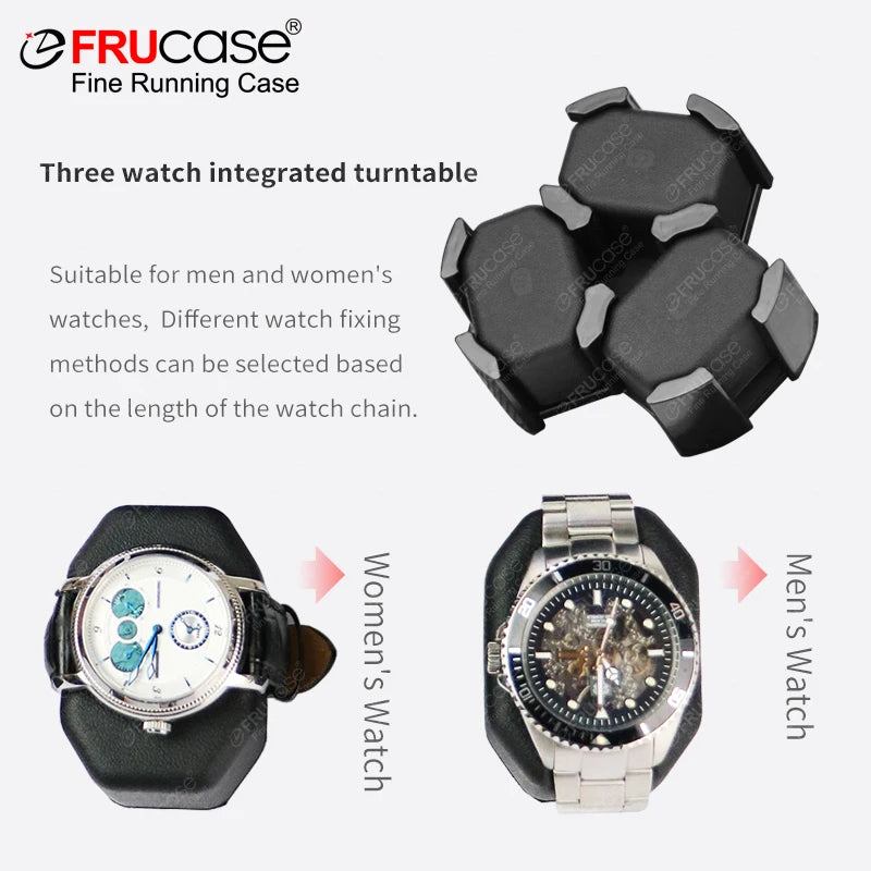 Coffre Fort Montre Cuir Rotatif 6+6 Premium