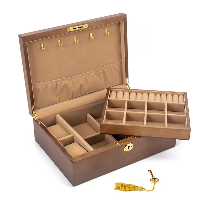 Boite Bijoux Bois Velours Compartiments