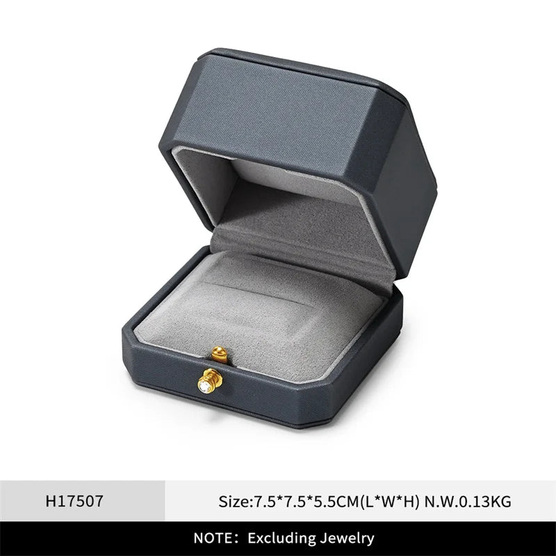 Boîte Bague Velours Simple Double Demande Mariage