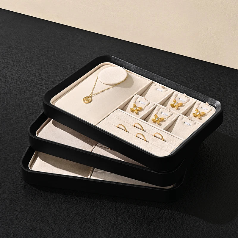 Plateau Bijoux Cuir Velours Modulable