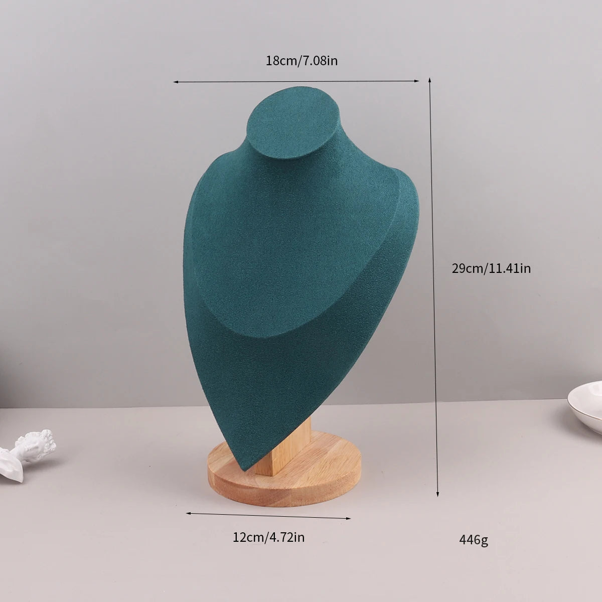 Présentoir Collier Velours Vert Émeraude 3 Tailles
