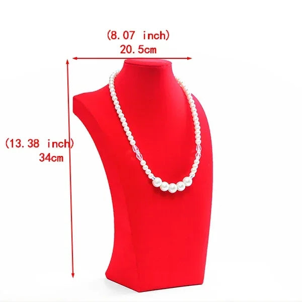 Buste Mannequin Collier Velours Pendentif Vitrine