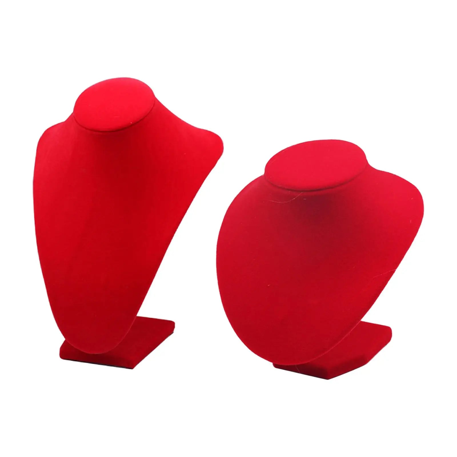 Buste Collier Velours Rouge Brillant Pendentif