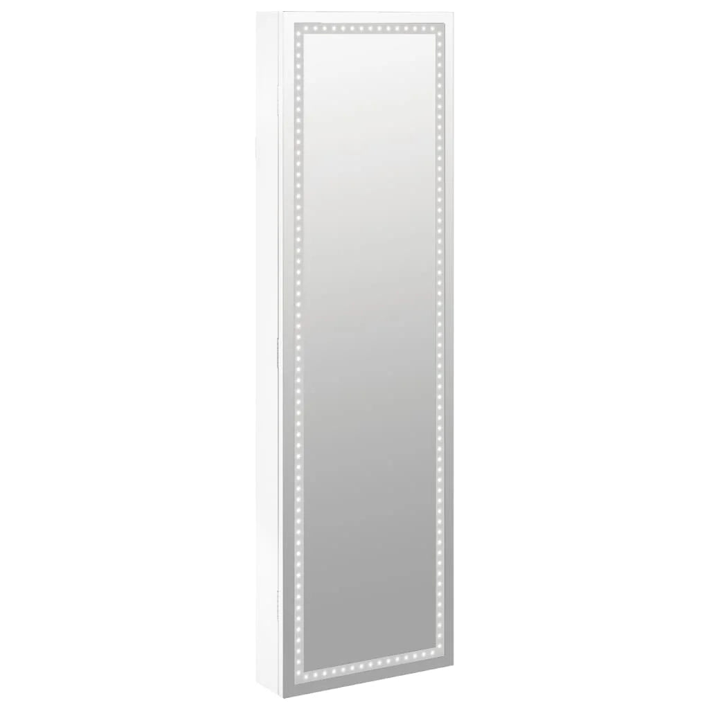 Boîte Bijoux Bois Murale Blanche Sans Cadre LED