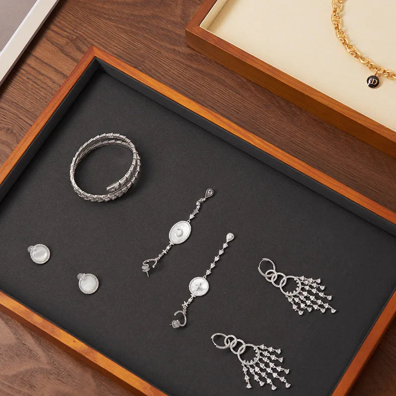 Porte-Bijoux Bois Empilable Bracelet Montre Boucle Oreille