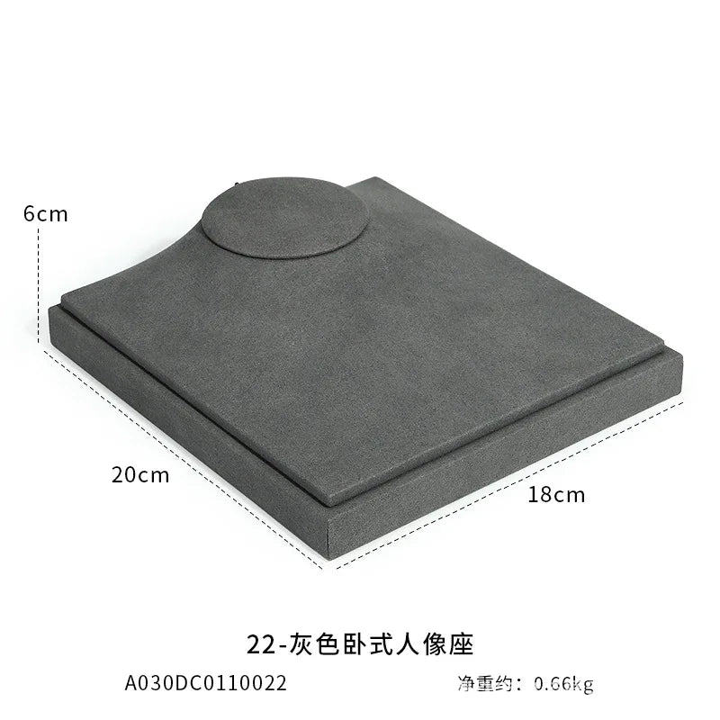 Présentoir Bijoux Microfibre Gris Vitrine