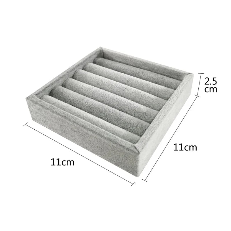 Plateau Bagues Velours Doux Organisateur Vitrine