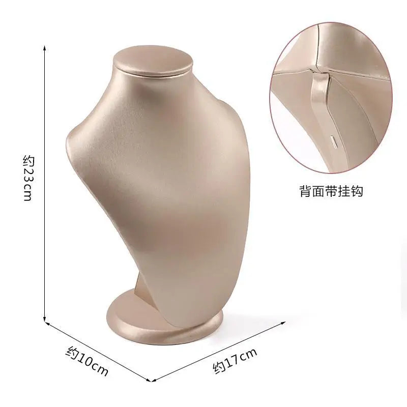 Présentoir Bijoux Cuir Blanc Comptoir Boutique