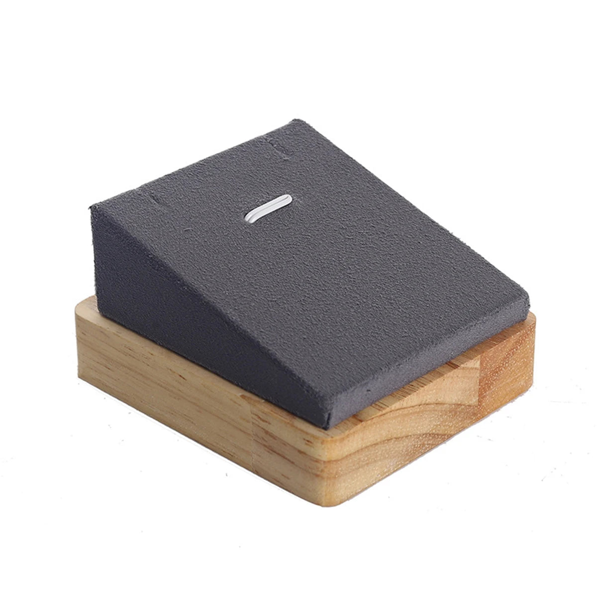 Plateau Bois Velours Collier Pendentif Présentoir Bijoux